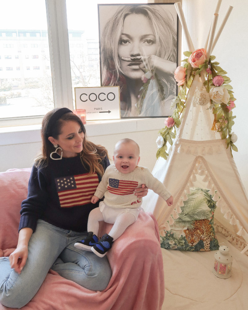 Matchy-Matchy with my baby wearing this Ralph Lauren flag jumper